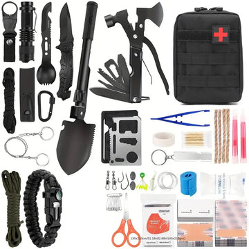 Survival First Aid Kit 142Pcs IFAK Molle System Compatible Outdoor Gear Emergency Kits Trauma Bag for Camping Hunting Adventures