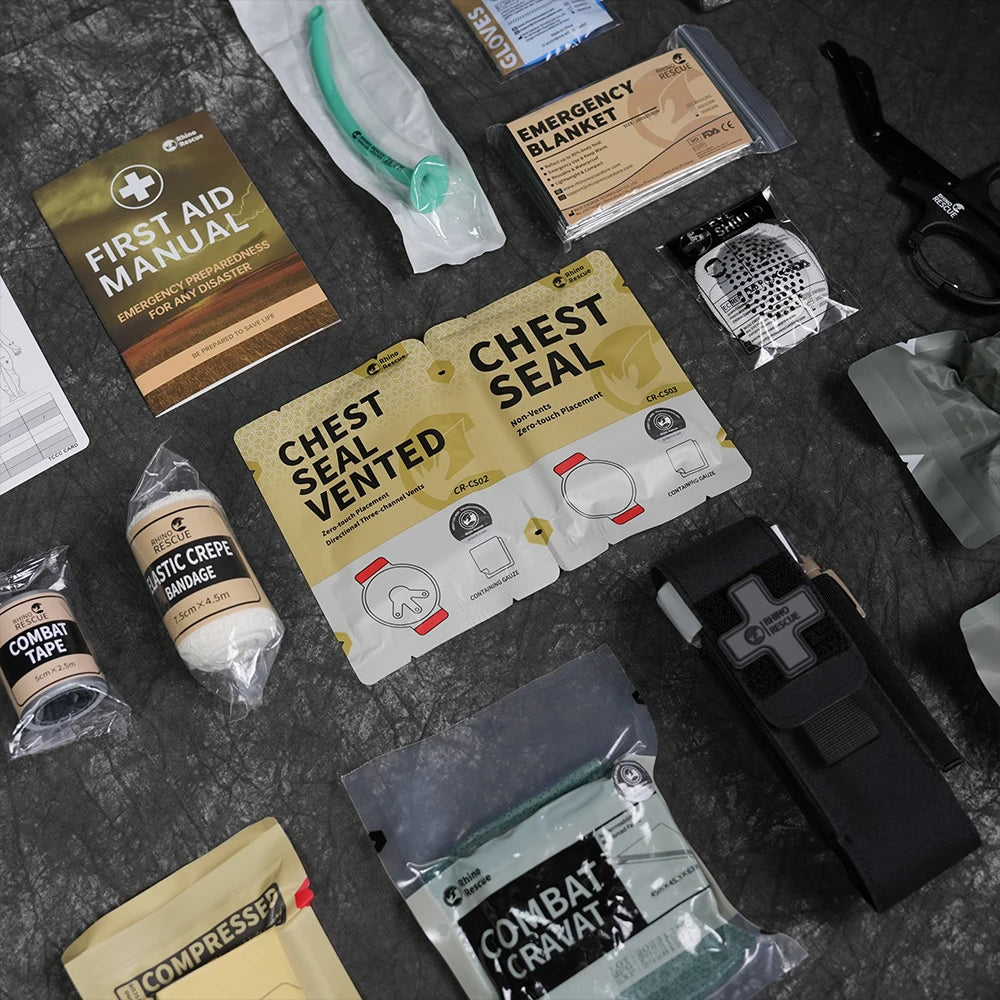 IFAK Refill Supplies, Rhino Rescue Trauma Kit,Combat Survival Gear Medical Kit,Tactical for Emergency First Aid,